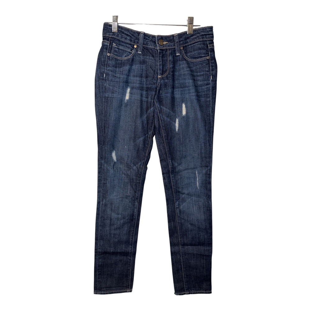 PAIGE Distressed Skyline Ankle Jeans, Size 24